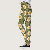 Leggings Carré de grand-mère Green Daisy Crochet Motif Flor (Gauche)