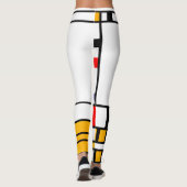 Leggings Carré de Mondrian "Trafalgar" d'art abstrait carré (Dos)