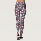 Leggings Carreau à motif de cœurs folk Boho (Dos)