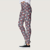Leggings Carreau à motif de cœurs folk Boho (Gauche)