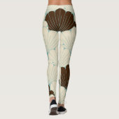 Leggings Carreau de feuillage bleu de style japonais (Dos)