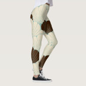 Leggings Carreau de feuillage bleu de style japonais (Droite)