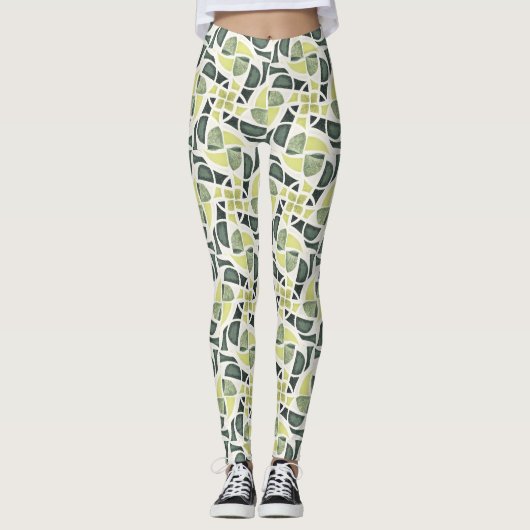 Leggings Carreau Vert Moderne (Devant)