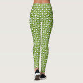 Leggings Carreaux à patchwork en gingham vert avocat (Dos)