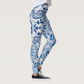 Leggings Carreaux bleu portugais (Droite)