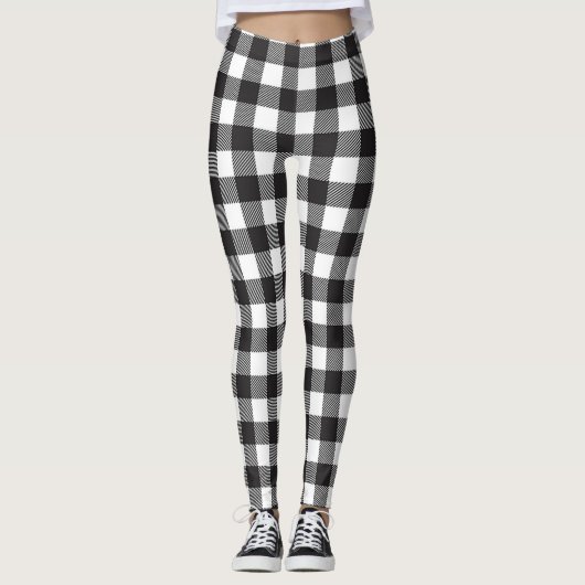 Leggings carreaux buffle noir et blanc (Devant)