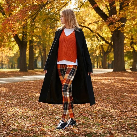 Leggings carreaux d'automne