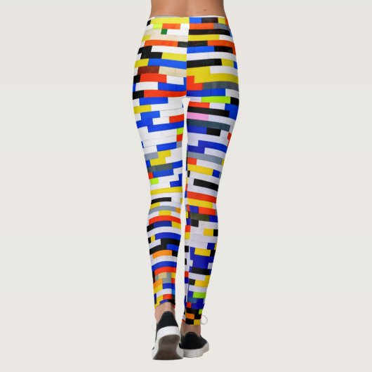 Leggings Carreaux de construction couleur primaire (Dos)