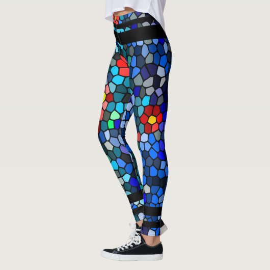 Leggings Carreaux de mosaïque florale (Gauche)