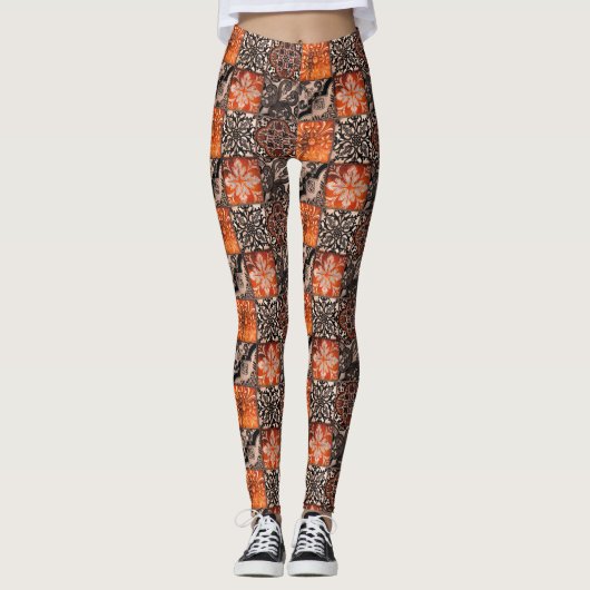 Leggings Carreaux de tangerine (Devant)