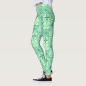 Leggings Carreaux décorés en vert et blanc (Gauche)