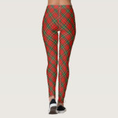 Leggings Carreaux diagonaux rouges et verts à petite échell (Dos)