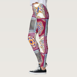 Leggings Carreaux géométriques Azulejos avec une touche de
