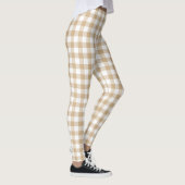 Leggings Carreaux Gingham Beige Blanc (Droite)
