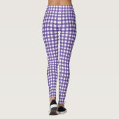 Leggings Carreaux Gingham Violet et Blanc (Dos)