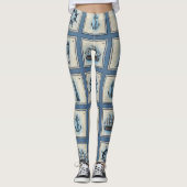 Leggings Carreaux marins | Blue Lighthouse Ancre Ship Wheel (Devant)