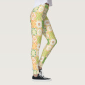 Leggings Carreaux ornés en vert et jaune (Droite)
