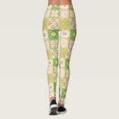 Leggings Carreaux ornés en vert et jaune (Dos)