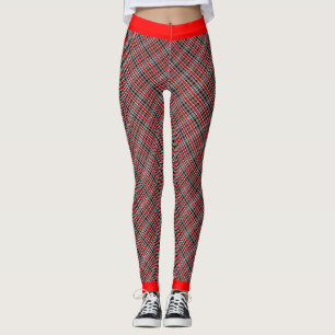 Leggings Carreaux PLA Rouge Blanc et Noir Unconventionnels