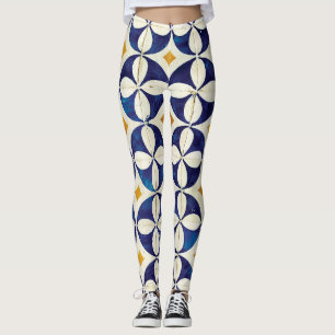 Leggings Carreaux portugais - Azulejo Motif Design