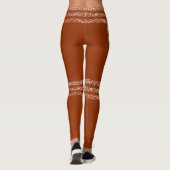 Leggings Carreaux remplis de fleurs ocre (Dos)