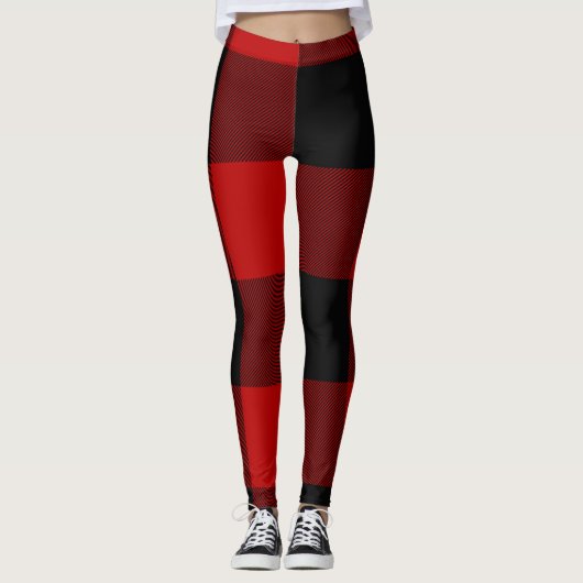 Leggings Carreaux Rouge & Noir de Buffalo (Devant)