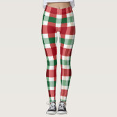 Leggings Carreaux Rouge Vert Blanc Joyeux (Devant)