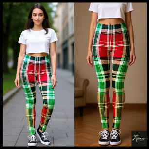 Leggings Carreaux Rouge Vert Bleu Jaune Funky
