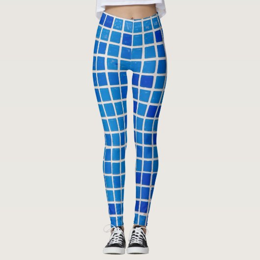 Leggings Carrelage bleu (Devant)