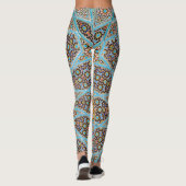 Leggings Carrelage bleu mosaïque Paisley (Dos)