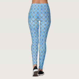 Leggings Carrelage bleu turquoise