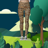 Leggings Carrelage Brown Art Abstrait Moderne Chic Party | 