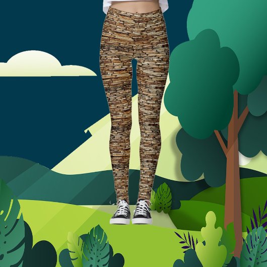 Leggings Carrelage Brown Art Abstrait Moderne Chic Party | 