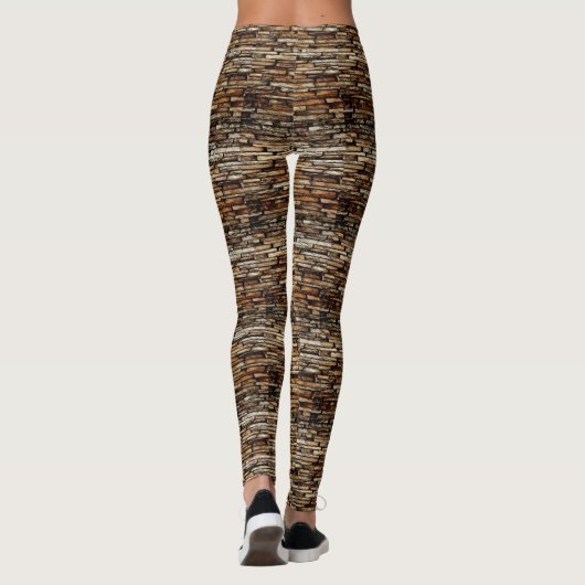 Leggings Carrelage Brown Art Abstrait Moderne Chic Party | (Dos)