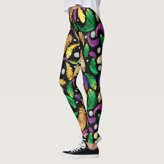 Leggings Carrelage de motif du Cute Mardi Gra (Gauche)