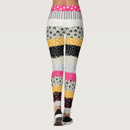 Leggings Carrelage en Patchwork : Conception Versatile Sans (Dos)