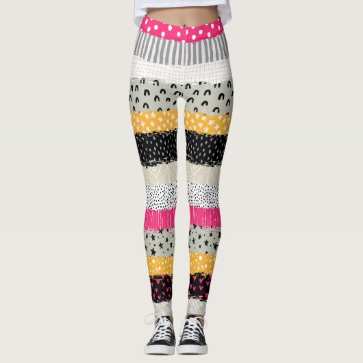 Leggings Carrelage en Patchwork : Conception Versatile Sans (Devant)