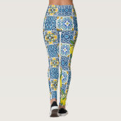 Leggings Carrelage méditerranéen clair Sicilien Citrus Lemo (Dos)