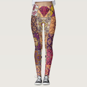 Leggings Carrelage portugais : motif de style talavera.