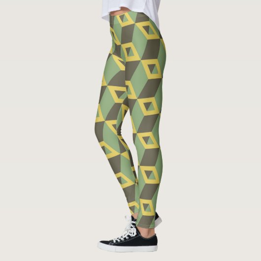 Leggings Carrés 3d verts (Gauche)
