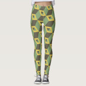Leggings Carrés 3d verts (Devant)