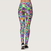 Leggings Carrés Abstraits Formes Motif multicolore (Dos)