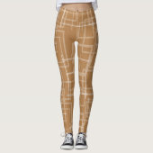 Leggings Carrés aléatoires croisés géométriques blancs (Devant)