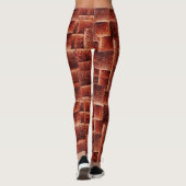 Leggings Carrés avec texture murale rouge foncé et clair (Dos)