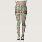 Leggings Carrés chatoyants de Lavande et de Green (Devant)