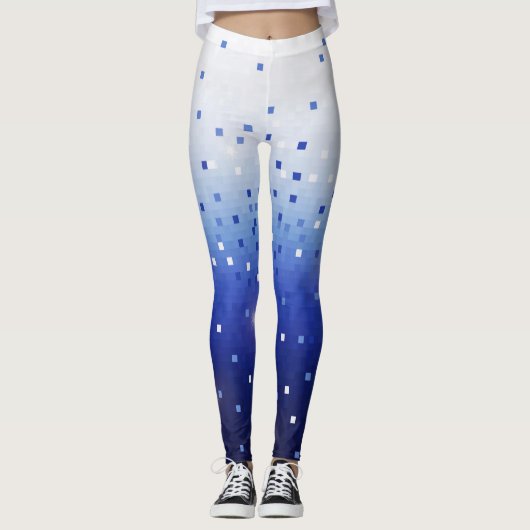 Leggings Carrés Confettis Bleus (Devant)