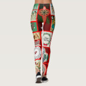 Leggings Carrés de l'illustration de Noël (Dos)