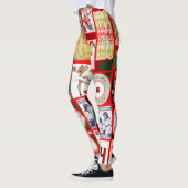 Leggings Carrés de l'illustration de Noël (Gauche)