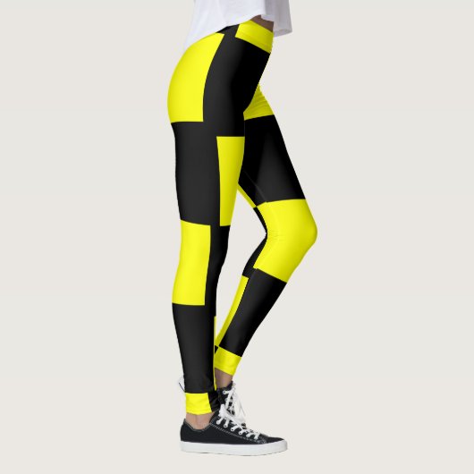 Leggings Carrés en damier jaune et noir (Droite)