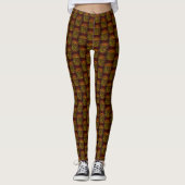 Leggings Carrés gaufrés ou échecs bruns (Devant)